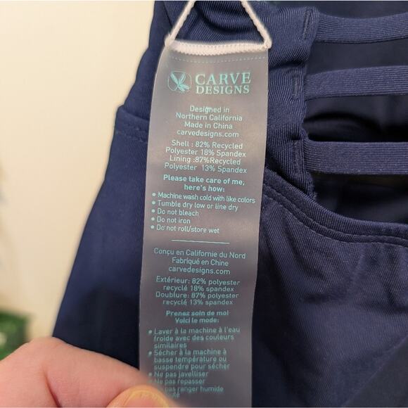 Carve Designs La Jolla Dress | Size Small | Navy | Built-In Shelf Bra | Swim - Picture 7 of 12